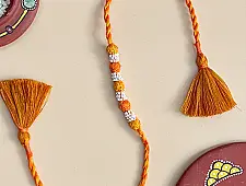 Handmade Rakhi | Bead & Patwa Work - C