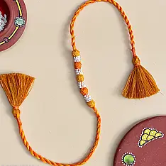Handmade Rakhi | Bead & Patwa Work - C