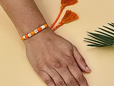 Handmade Rakhi | Bead & Patwa Work - C