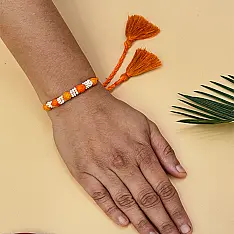 Handmade Rakhi | Bead & Patwa Work - C