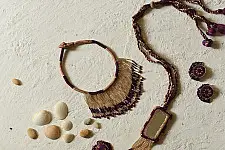 Jewel Vine | Bead Necklace + Choker + Earrings + Ring (Purple)