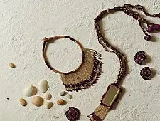 Jewel Vine | Bead Necklace + Choker + Earrings + Ring (Purple)