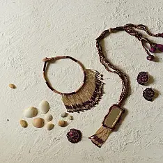 Jewel Vine | Bead Necklace + Choker + Earrings + Ring (Purple)