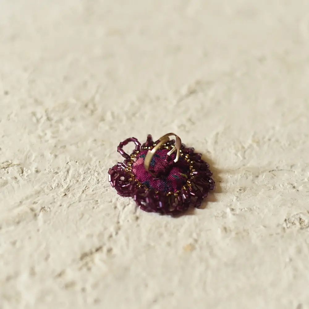 Handmade Bead Choker & Earrings in purple colour