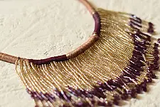 Jewel Vine | Bead Necklace + Choker + Earrings + Ring (Purple)