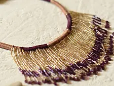 Jewel Vine | Bead Necklace + Choker + Earrings + Ring (Purple)