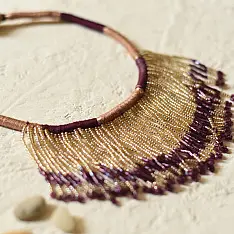 Jewel Vine | Bead Necklace + Choker + Earrings + Ring (Purple)