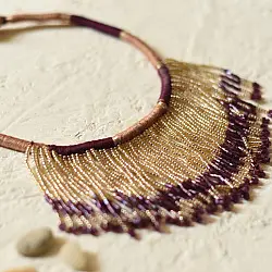 Jewel Vine | Bead Necklace + Choker + Earrings + Ring (Purple)