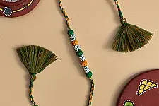 Handmade Rakhi | Bead & Patwa Work - D