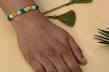 Handmade Rakhi | Bead & Patwa Work - D