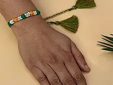 Handmade Rakhi | Bead & Patwa Work - D