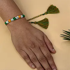 Handmade Rakhi | Bead & Patwa Work - D