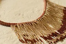 Jewel Vine | Bead Long Necklace + Choker + Earrings + Ring (Brown)