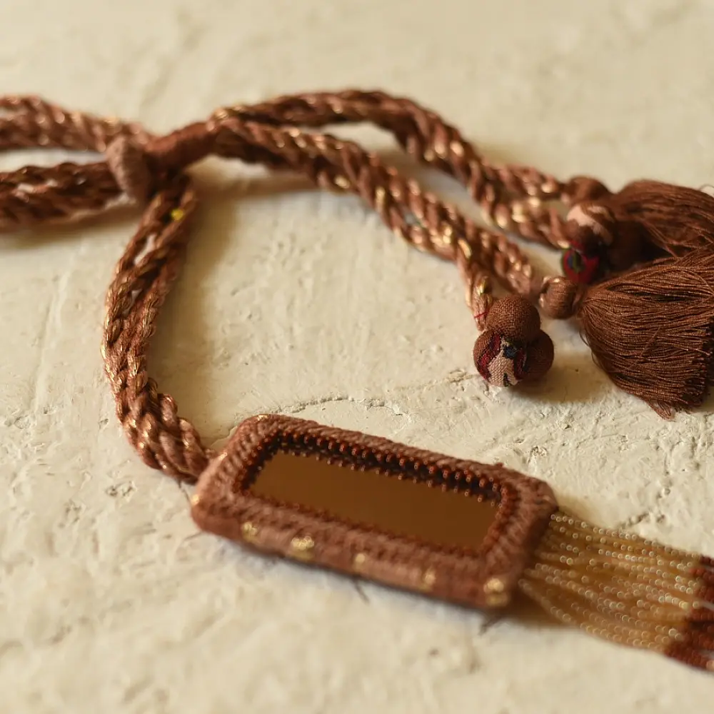 Handmade Bead Necklace Brown colour