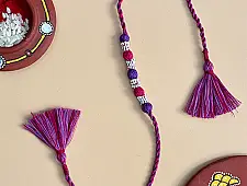 Handmade Rakhi | Bead & Patwa Work - E