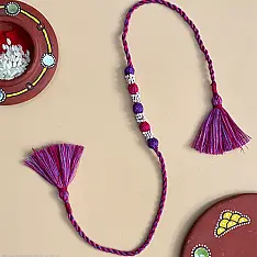 Handmade Rakhi | Bead & Patwa Work - E