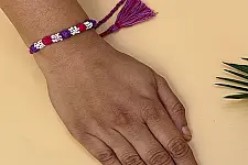 Handmade Rakhi | Bead & Patwa Work - E
