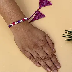 Handmade Rakhi | Bead & Patwa Work - E