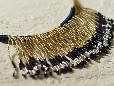 Jewel Vine | Bead Long Necklace + Choker + Earrings + Ring (Blue)