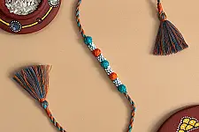 Handmade Rakhi | Bead & Patwa Work - 06