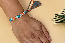 Handmade Rakhi | Bead & Patwa Work - 06