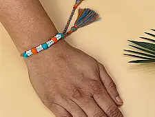 Handmade Rakhi | Bead & Patwa Work - 06