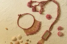 Jewel Vine | Bead Necklace + Choker + Earrings + Ring (Pink)