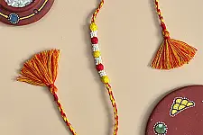 Handmade Rakhi | Bead & Patwa Work - G