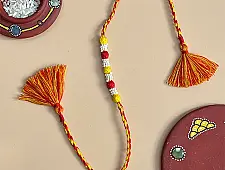 Handmade Rakhi | Bead & Patwa Work - G