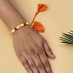Handmade Rakhi | Bead & Patwa Work - G