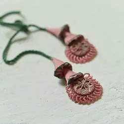Handmade Rakhi | Pink Green Jumki Bhai-Bhabhi Rakhi Set