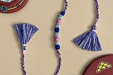 Handmade Rakhi | Bead & Patwa Work - H