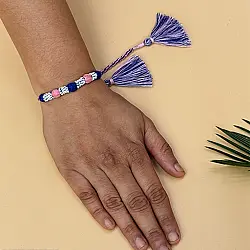 Handmade Rakhi | Bead & Patwa Work - H
