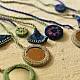 Handmade Embroidered Necklace  Blue & Green threads