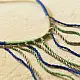 Handmade Embroidered Necklace  Blue & Green threads