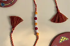 Handmade Rakhi | Bead & Patwa Work - I