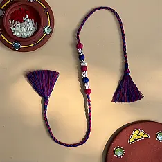 Handmade Rakhi | Bead & Patwa Work - J