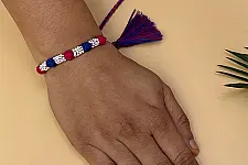 Handmade Rakhi | Bead & Patwa Work - J