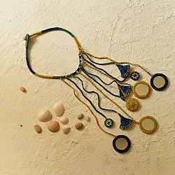 Jewel Vine | Banjara Embroidered Necklace (Yellow & Blue)