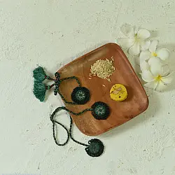 Handmade Rakhi | Bottle Green Bhai-Bhabhi Rakhi Set