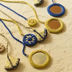 Jewel Vine | Hand Embroidered Necklace with Mirror