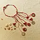 Mirror hand Embroidered Necklace in Red 