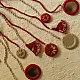 Mirror hand Embroidered Necklace in Red 