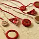 Mirror hand Embroidered Necklace in Red 