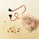 Mirror hand Embroidered Necklace in Red 