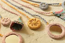 Jewel Vine | Banjara Embroidered Necklace (Yellow, Pink & Grey )