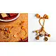shop Handcrafted Rakhi -  Yellow  bhai rakhi and bhabhi lumba rakhi  set 