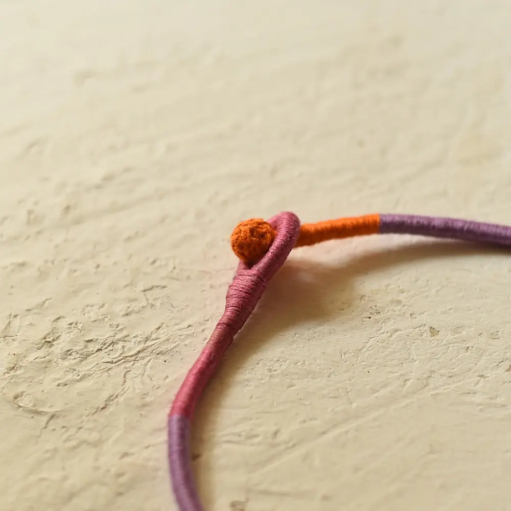 New Design Banjara Embroidered Necklace Orange  & Purple