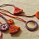 New Design Banjara Embroidered Necklace Orange  & Purple