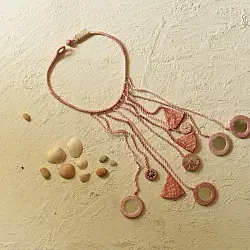 Jewel Vine | Handmade Embroidered Necklace (Light Pink)
